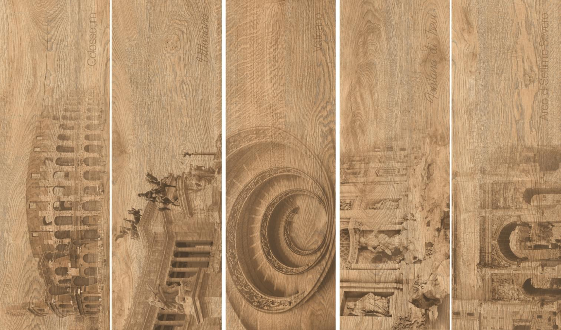 Керамогранит Grasaro Italian Wood Медовый Декор 20x60, G-251/SR/d01