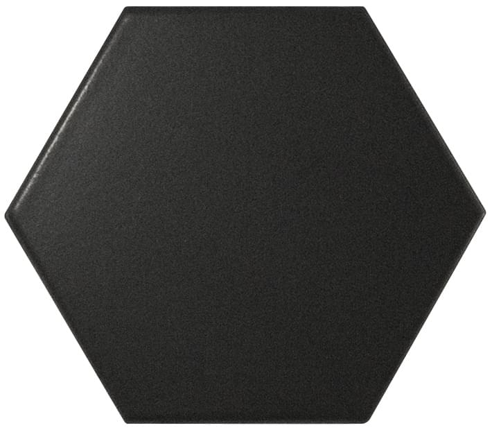 Настенная плитка Equipe Scale Hexagon Black Matt 10.7x12.4, 21909