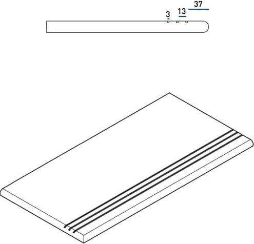 Ступень Italon Genesis Jupiter Silver Gradino Round Grip Sx 30x60, 620040000094