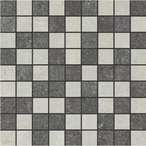 Мозаика Grasaro Travertino Светло-Grey-Черный Mix Mosaic 30x30, G-410(440)/PR/m01