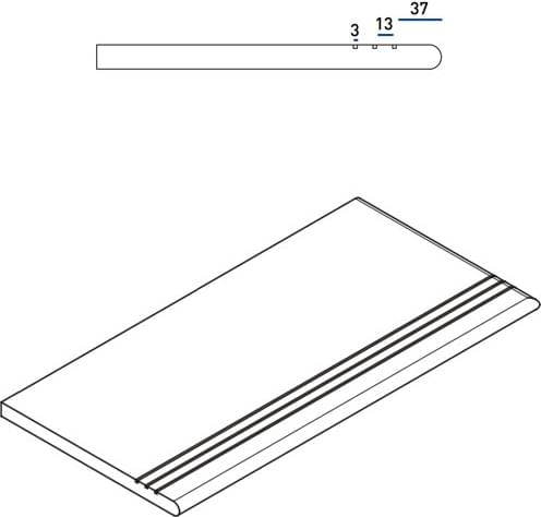 Ступень Italon Genesis Saturn Grey Gradino Round Grip Dx 30x60, 620040000090